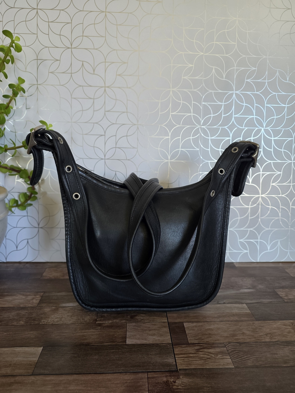 Vintage black leather Coach Janice's Legacy Bag